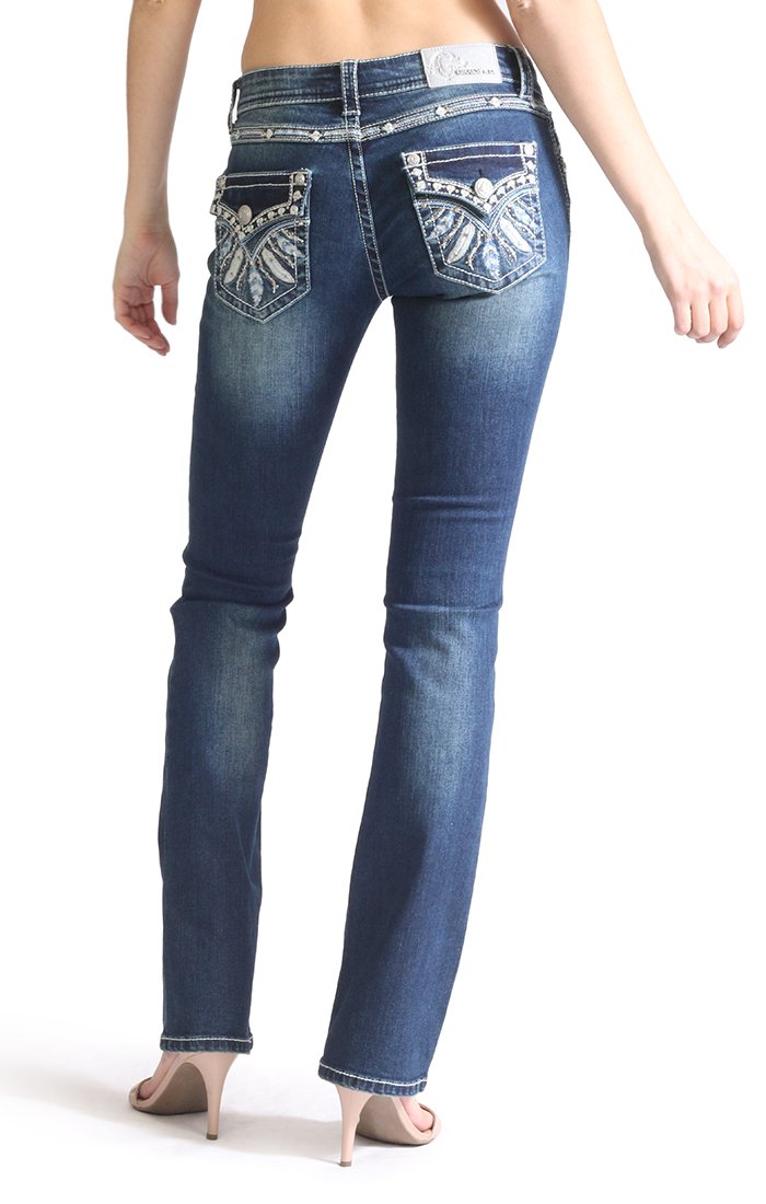 women's jeans with button back pockets